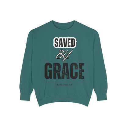 Inspirational Unisex Sweatshirt - "Saved By Grace" - Faith-Based Apparel