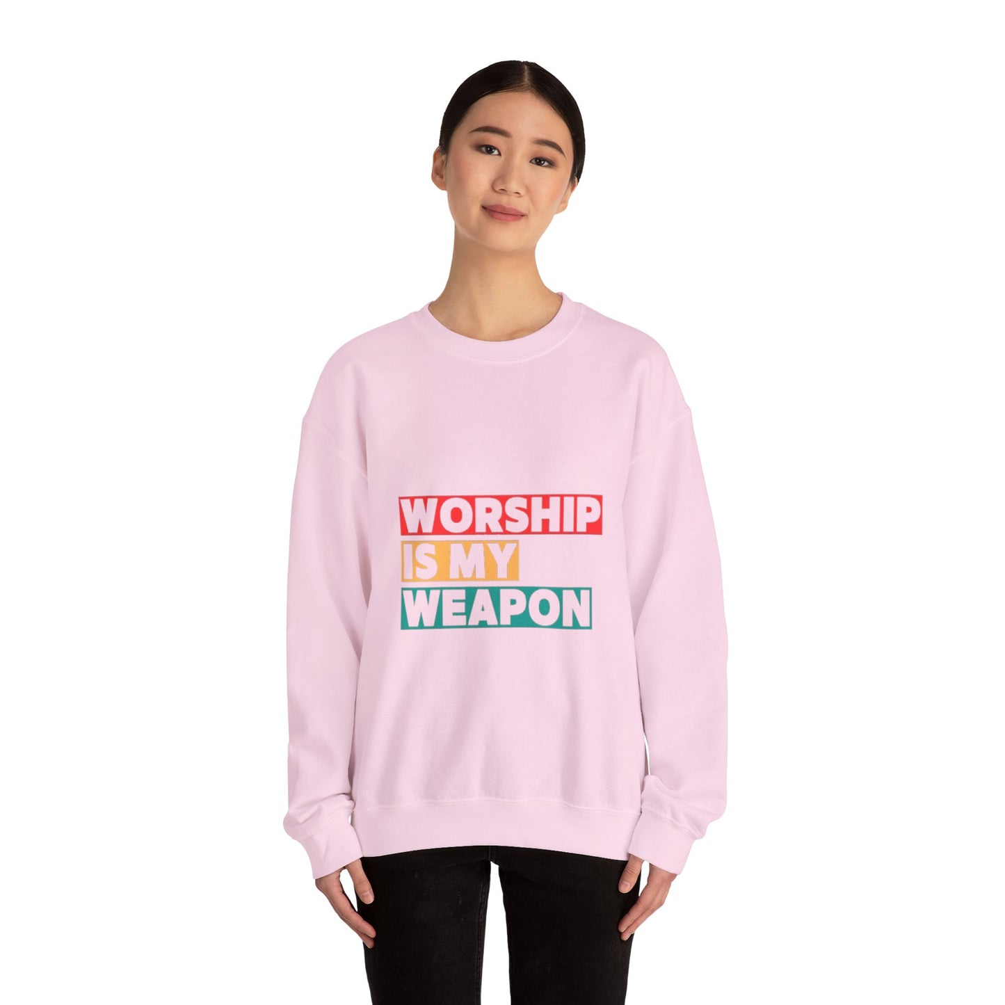 Worship Is My Weapon Unisex Heavy Blend Crewneck Sweatshirt