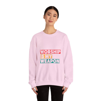 Worship Is My Weapon Unisex Heavy Blend Crewneck Sweatshirt