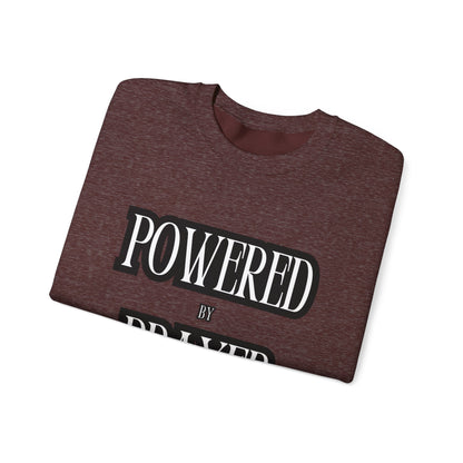Powered by Prayer Unisex Crewneck Sweatshirt - Affirmation Design for Faith and Inspiration