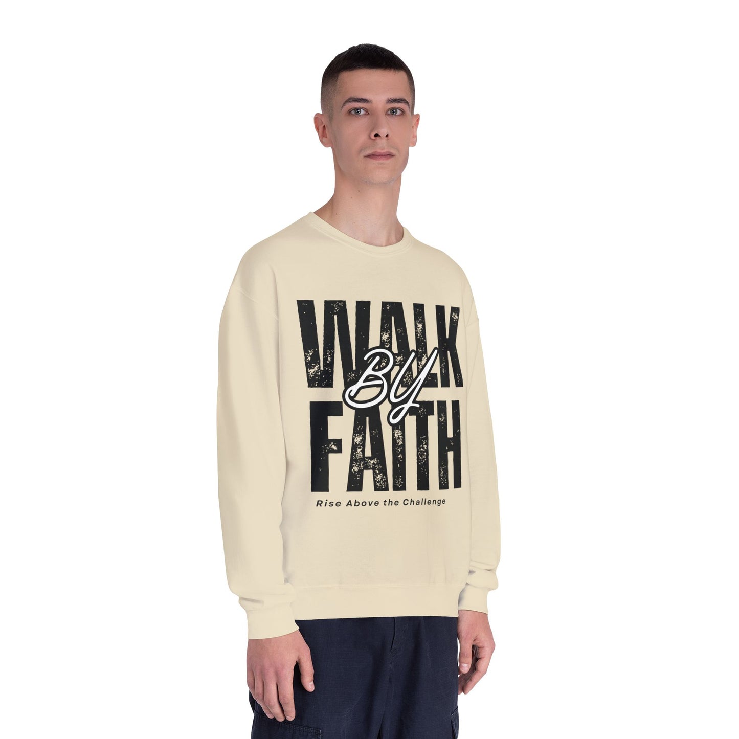 Inspirational Faith Crewneck Sweatshirt - Walk by Faith | Grace Wins Every Time