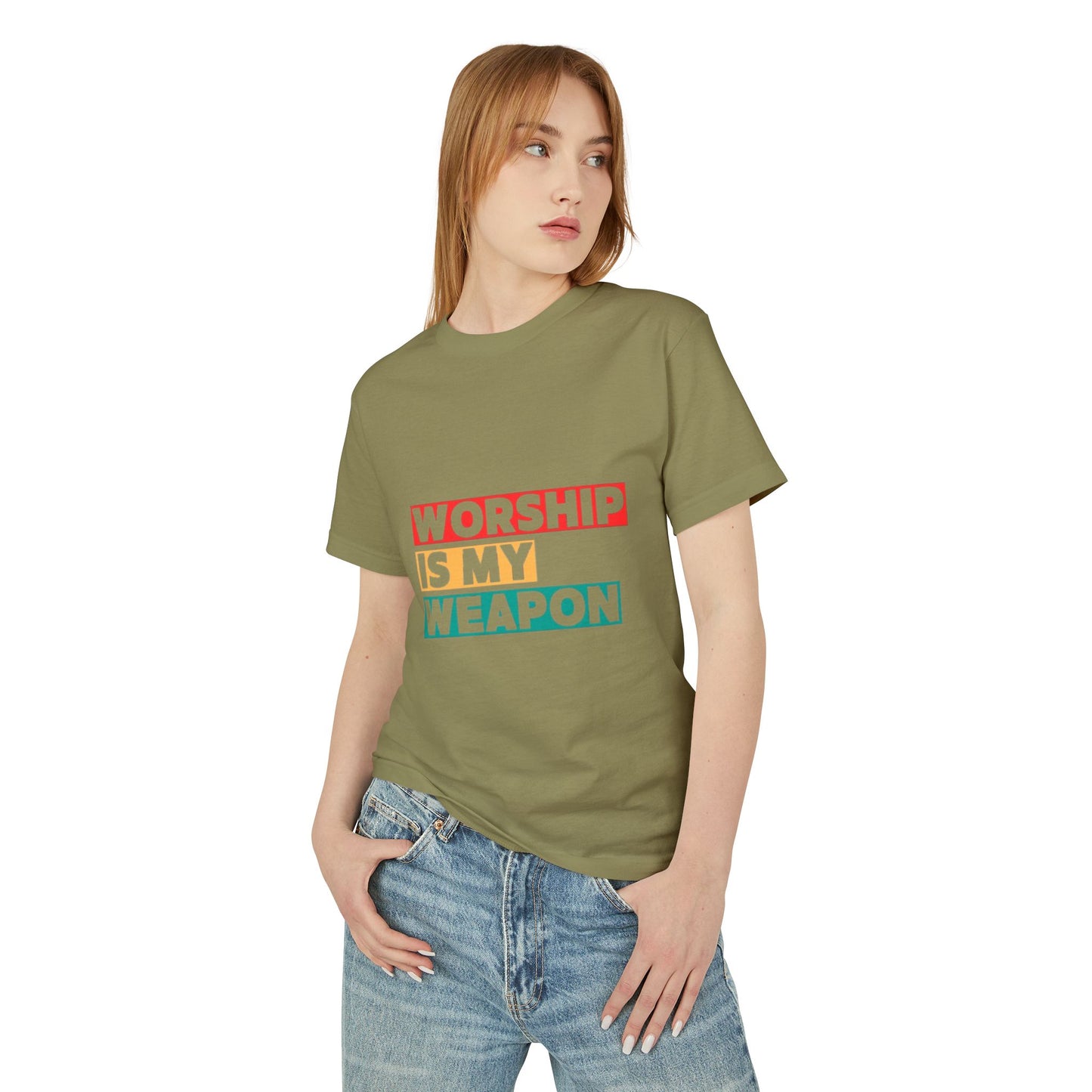 Unisex Fashion Tee - "Worship Is My Weapon" Inspirational Shirt