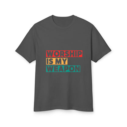 Unisex Fashion Tee - "Worship Is My Weapon" Inspirational Shirt
