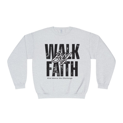 Inspirational Faith Crewneck Sweatshirt - Walk by Faith | Grace Wins Every Time