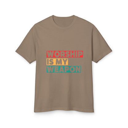 Unisex Fashion Tee - "Worship Is My Weapon" Inspirational Shirt