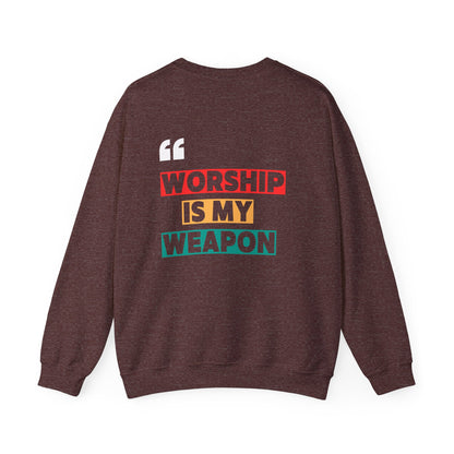 Powered by Prayer Unisex Crewneck Sweatshirt - Affirmation Design for Faith and Inspiration