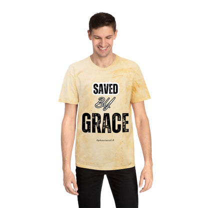 Unisex Color Blast T-Shirt - Saved by Grace Ephesians 2:8