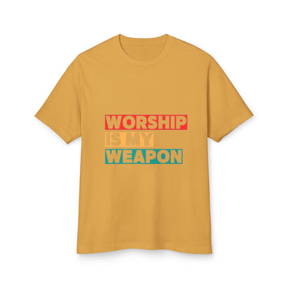 Unisex Fashion Tee - "Worship Is My Weapon" Inspirational Shirt