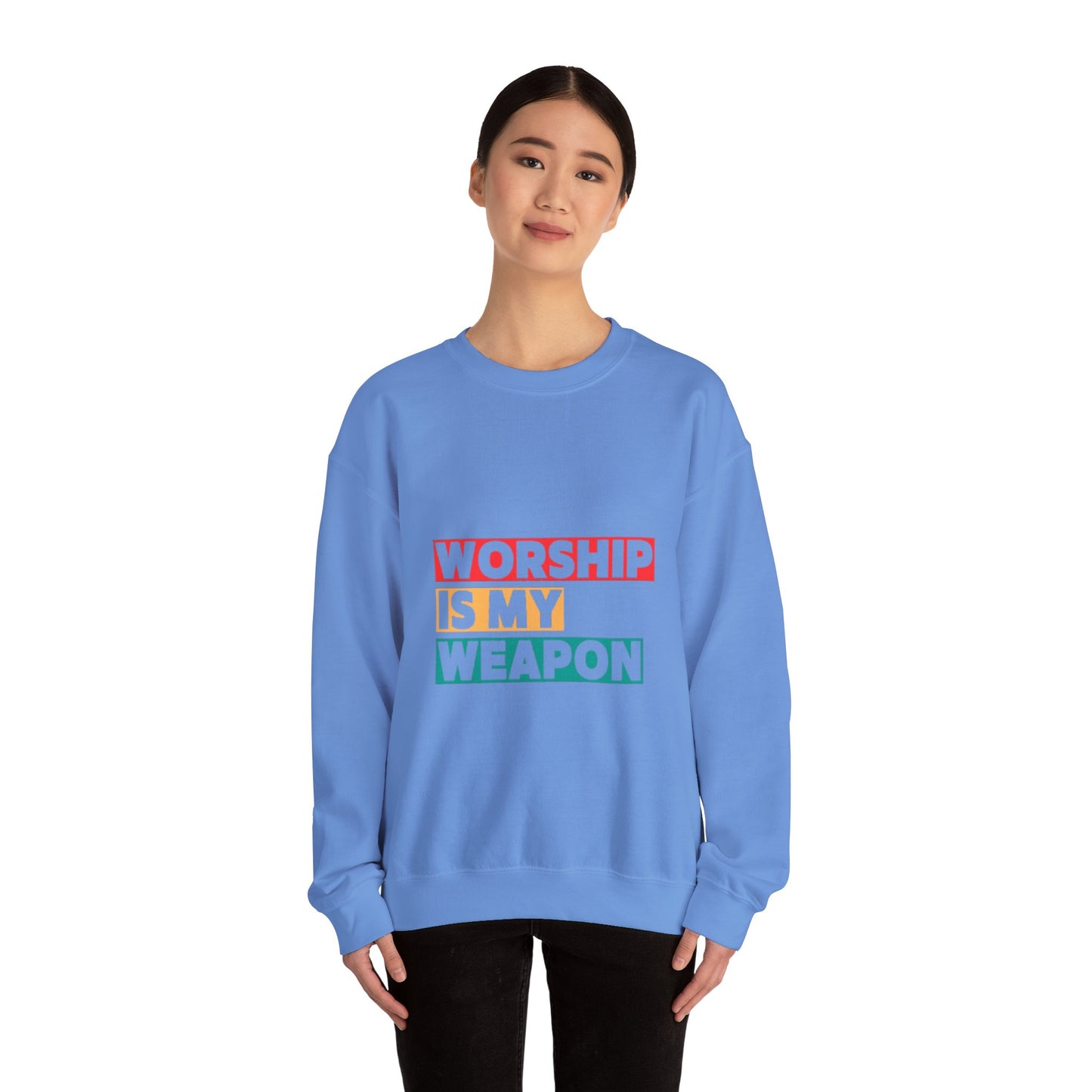 Worship Is My Weapon Unisex Heavy Blend Crewneck Sweatshirt
