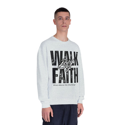 Inspirational Faith Crewneck Sweatshirt - Walk by Faith | Grace Wins Every Time