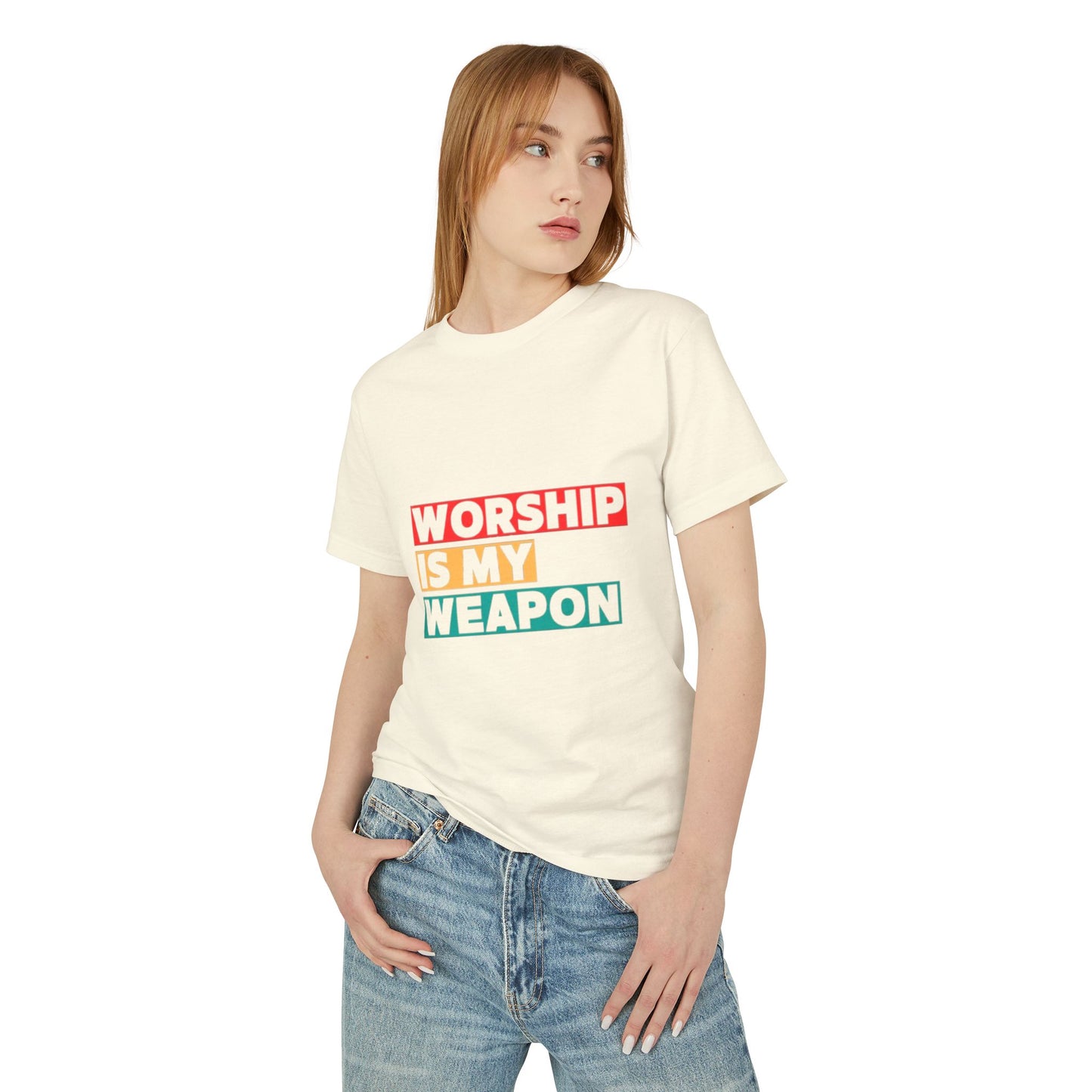 Unisex Fashion Tee - "Worship Is My Weapon" Inspirational Shirt