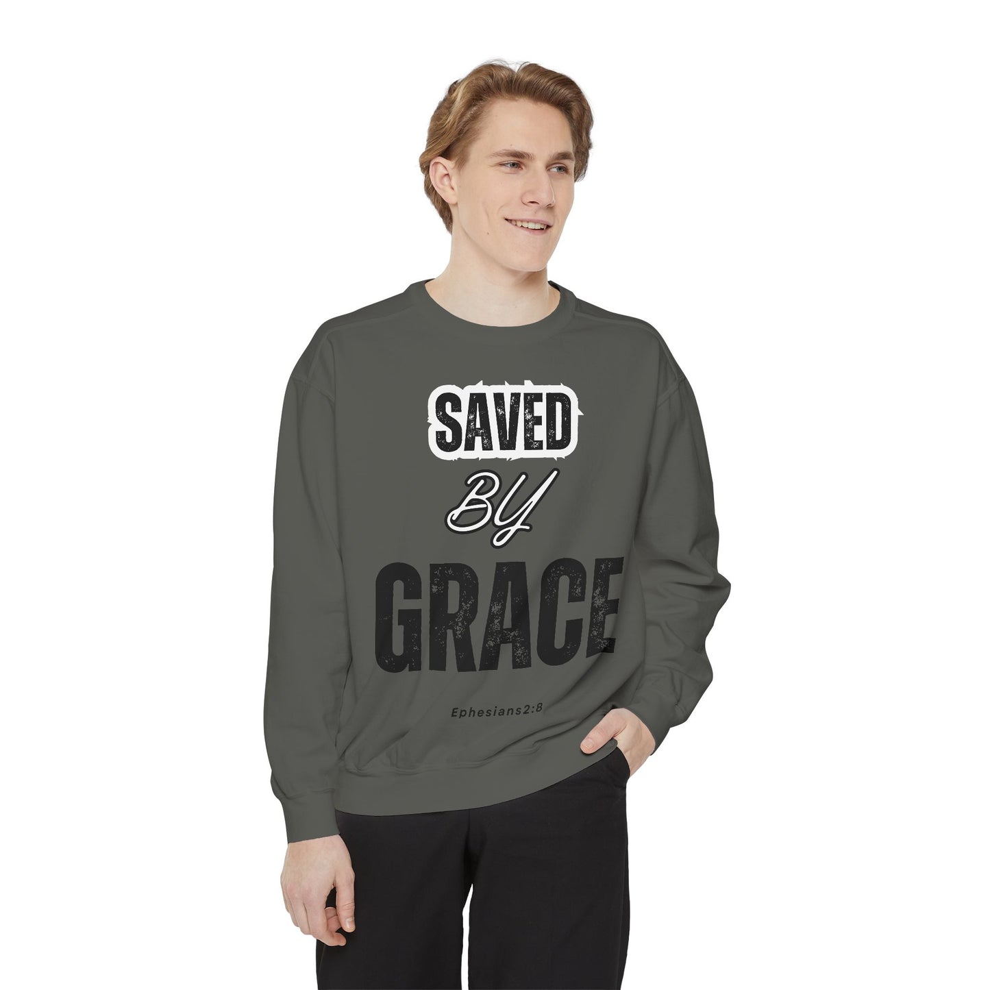 Inspirational Unisex Sweatshirt - "Saved By Grace" - Faith-Based Apparel