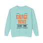 Grace Wins Crewneck Sweatshirt - Inspirational Unisex Lightweight Apparel