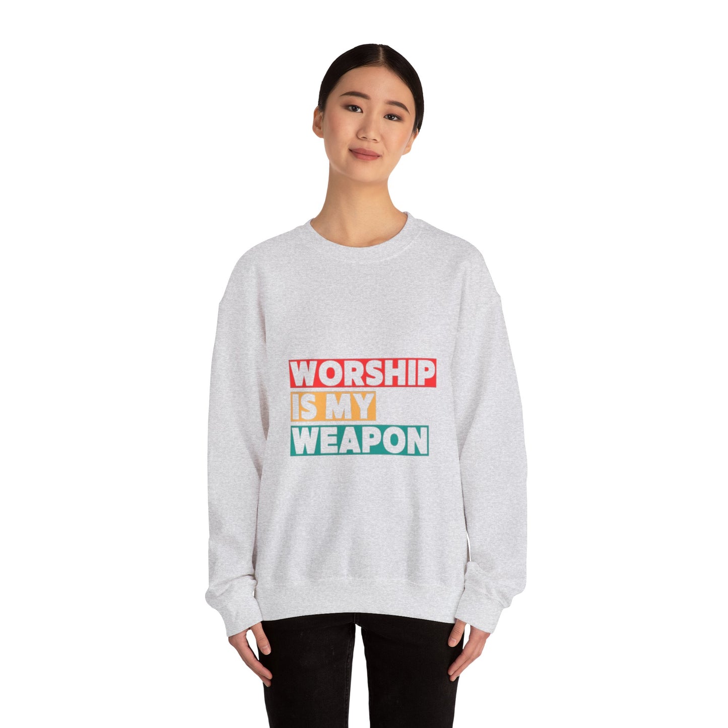 Worship Is My Weapon Unisex Heavy Blend Crewneck Sweatshirt