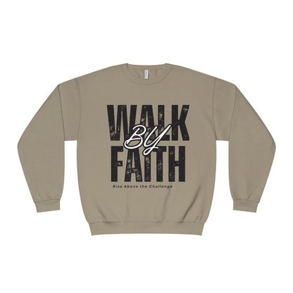 Inspirational Faith Crewneck Sweatshirt - Walk by Faith | Grace Wins Every Time