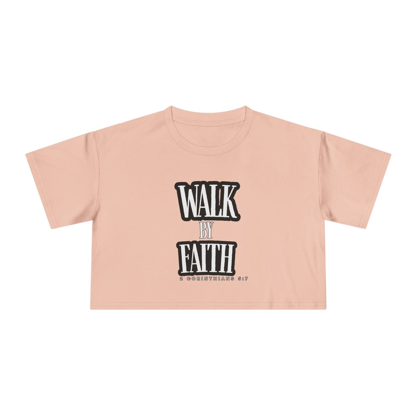 Faith-Inspired Women's Crop Tee - Walk by Faith Design