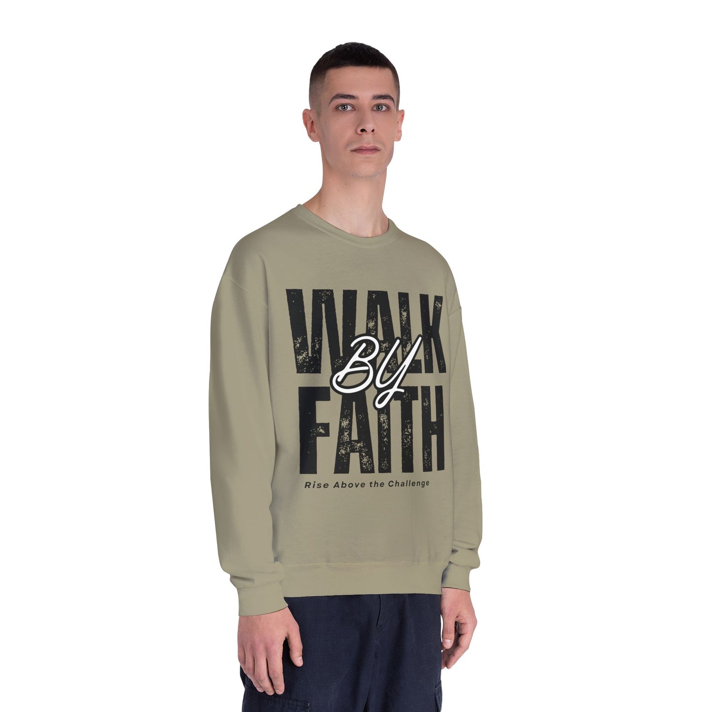 Inspirational Faith Crewneck Sweatshirt - Walk by Faith | Grace Wins Every Time