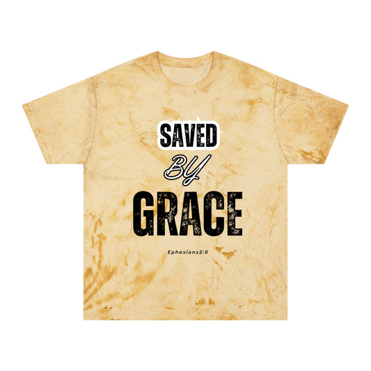 Unisex Color Blast T-Shirt - Saved by Grace Ephesians 2:8
