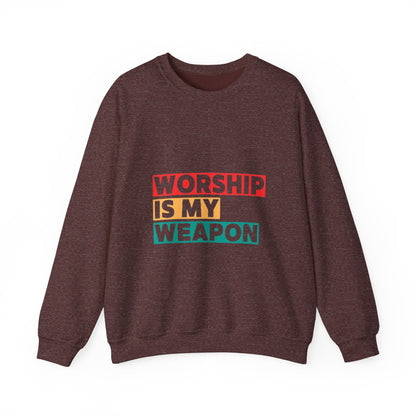 Worship Is My Weapon Unisex Heavy Blend Crewneck Sweatshirt