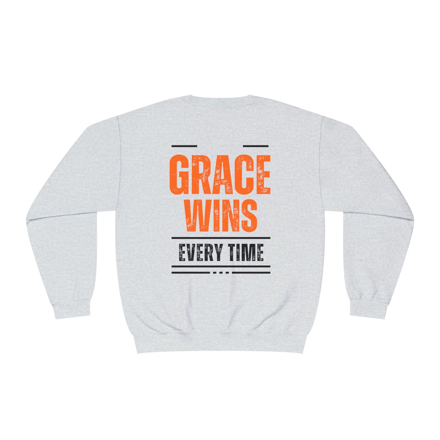 Inspirational Faith Crewneck Sweatshirt - Walk by Faith | Grace Wins Every Time