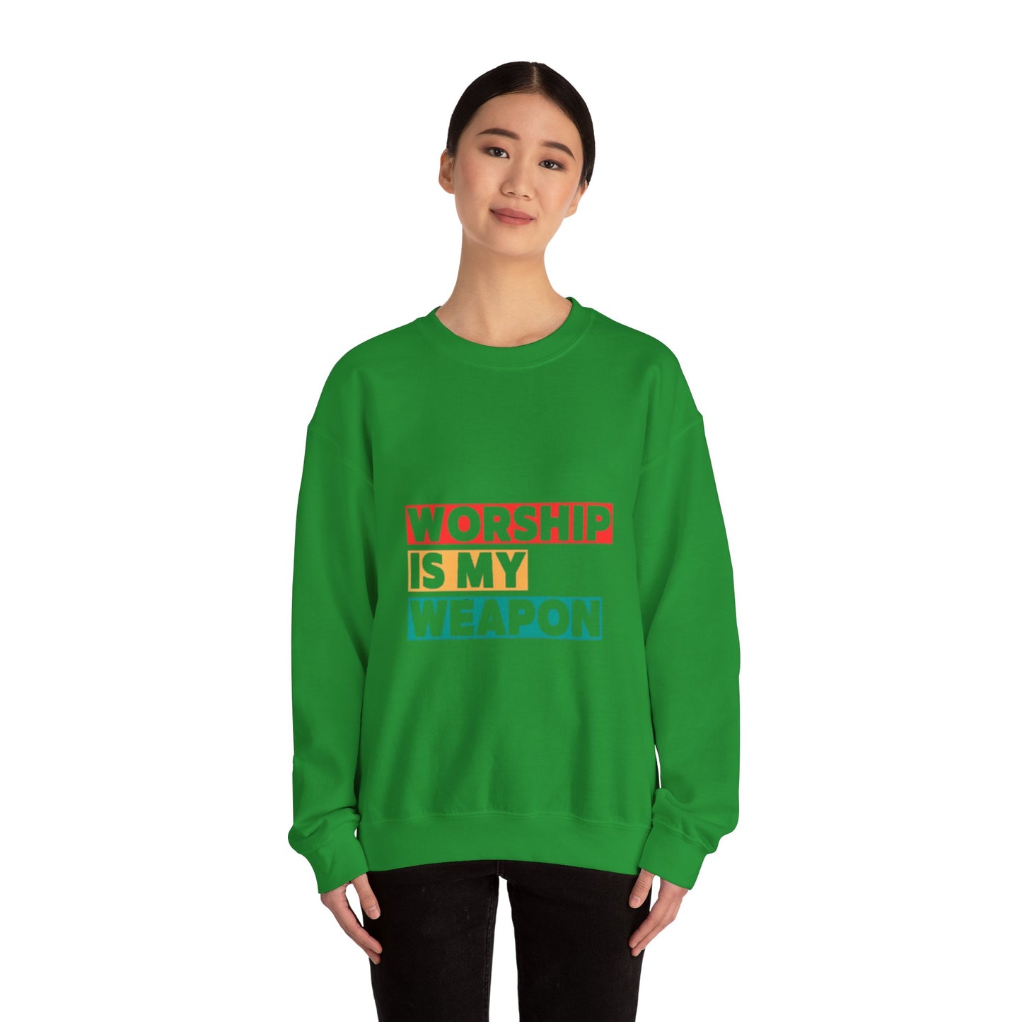 Worship Is My Weapon Unisex Heavy Blend Crewneck Sweatshirt