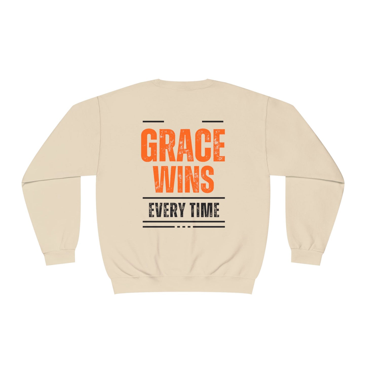 Inspirational Faith Crewneck Sweatshirt - Walk by Faith | Grace Wins Every Time