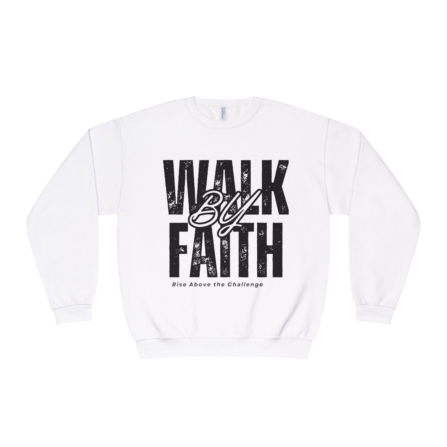 Inspirational Faith Crewneck Sweatshirt - Walk by Faith | Grace Wins Every Time