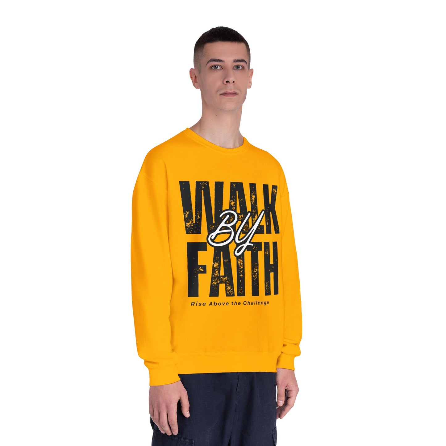 Inspirational Faith Crewneck Sweatshirt - Walk by Faith | Grace Wins Every Time