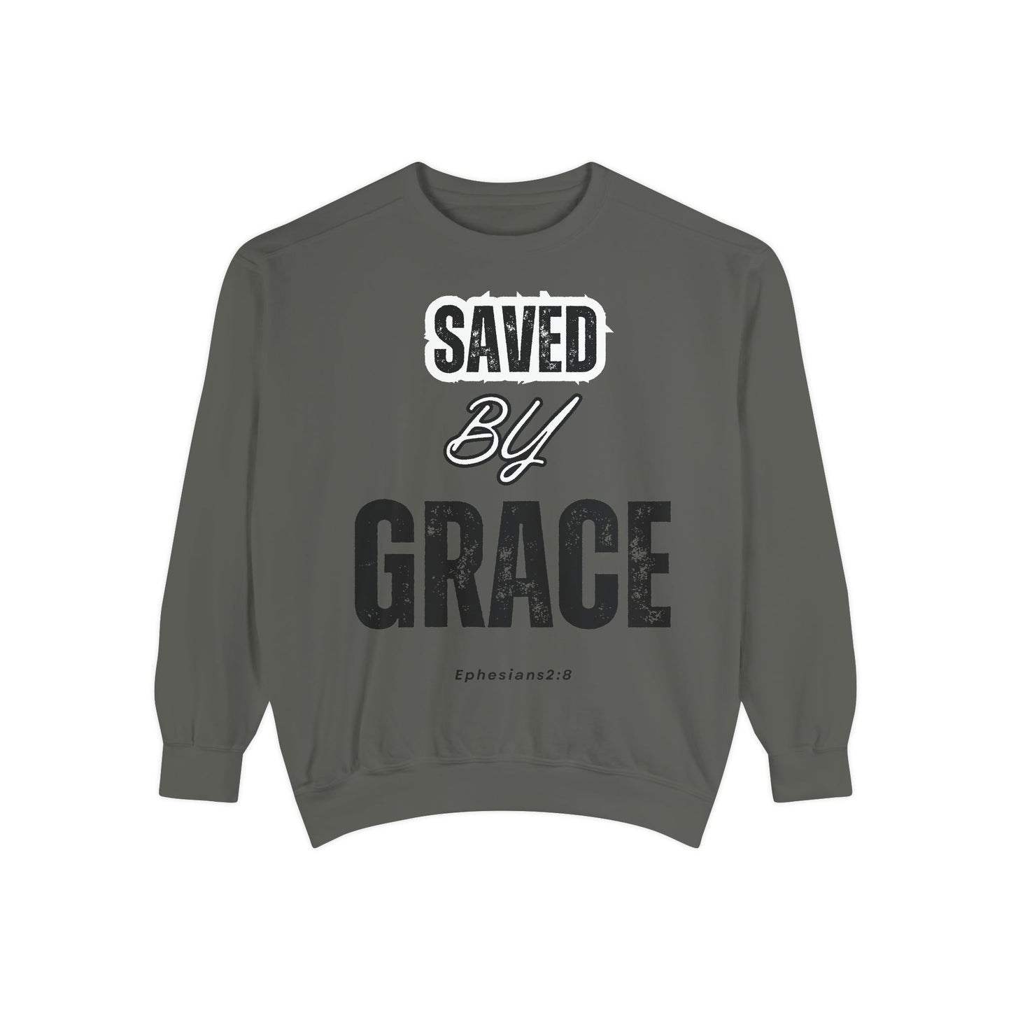Inspirational Unisex Sweatshirt - "Saved By Grace" - Faith-Based Apparel