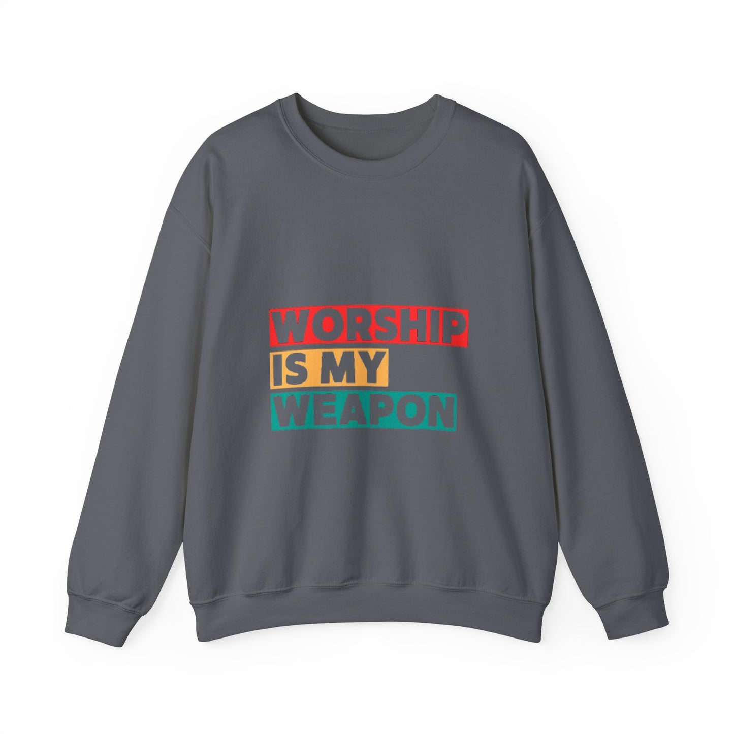 Worship Is My Weapon Unisex Heavy Blend Crewneck Sweatshirt
