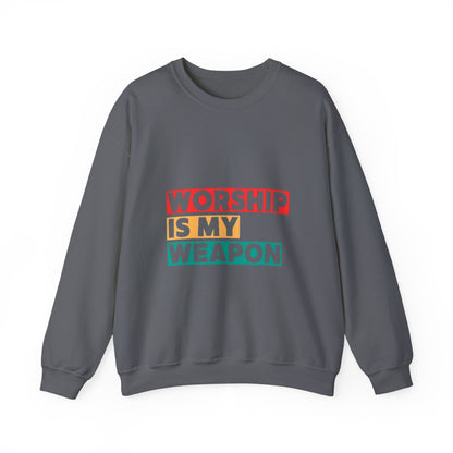 Worship Is My Weapon Unisex Heavy Blend Crewneck Sweatshirt