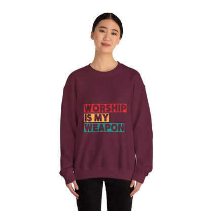 Worship Is My Weapon Unisex Heavy Blend Crewneck Sweatshirt
