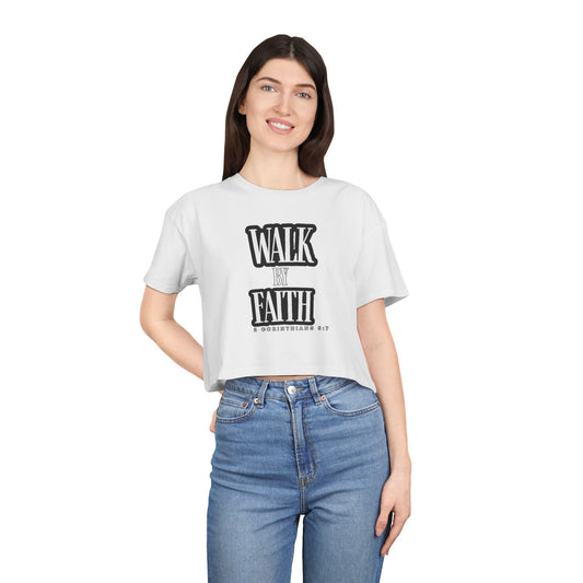 Faith-Inspired Women's Crop Tee - Walk by Faith Design