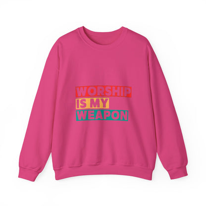 Worship Is My Weapon Unisex Heavy Blend Crewneck Sweatshirt
