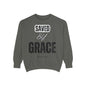 Unisex Garment-Dyed Sweatshirt - Saved by Grace, Ephesians 2:8 - Comfortable & Inspirational Apparel