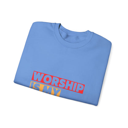Worship Is My Weapon Unisex Heavy Blend Crewneck Sweatshirt