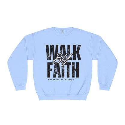 Inspirational Faith Crewneck Sweatshirt - Walk by Faith | Grace Wins Every Time