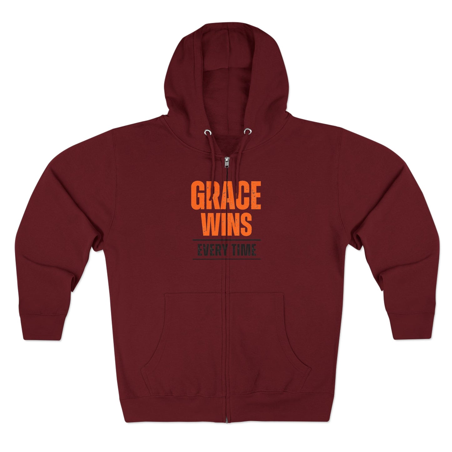 Grace Wins Unisex Zip Hoodie - Inspirational Zip-Up Sweatshirt