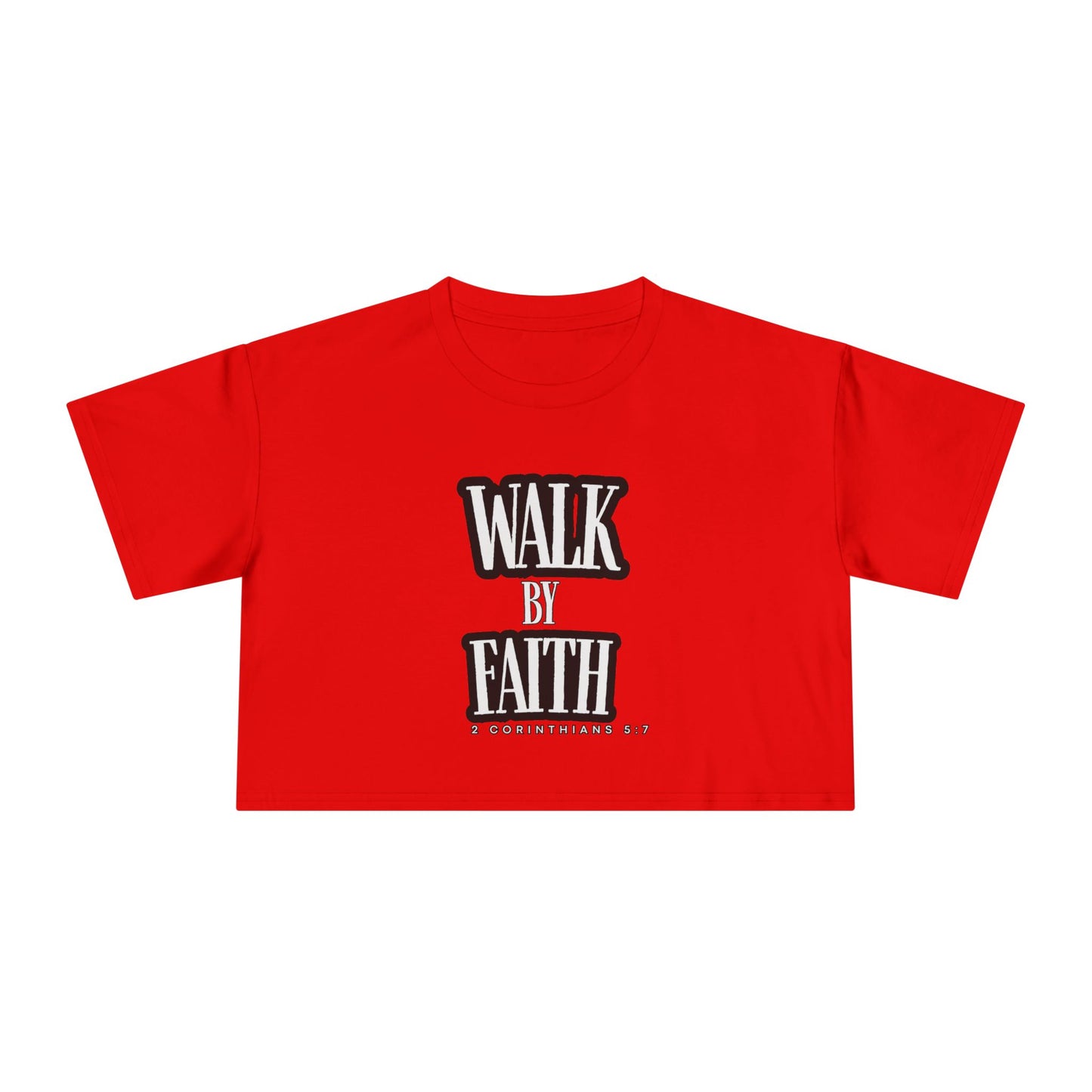 Faith-Inspired Women's Crop Tee - Walk by Faith Design