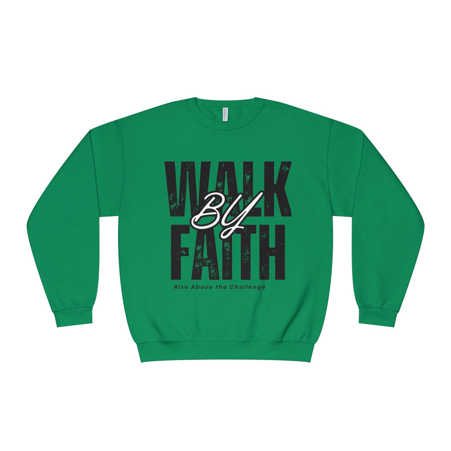 Inspirational Faith Crewneck Sweatshirt - Walk by Faith | Grace Wins Every Time
