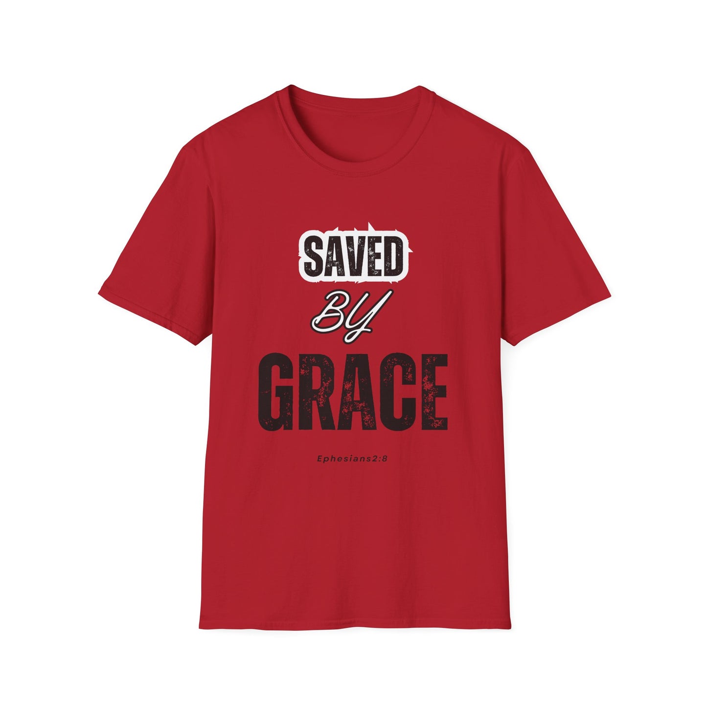 Unisex Softstyle T-Shirt - Saved By Grace Ephesians 2:8 Inspiration Tee