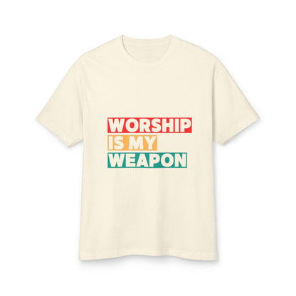 Unisex Fashion Tee - "Worship Is My Weapon" Inspirational Shirt