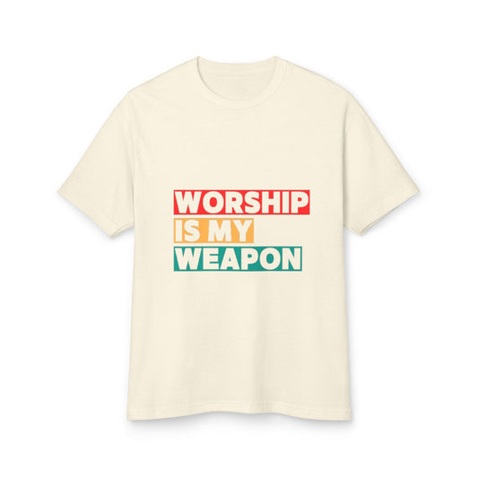 Unisex Fashion Tee - "Worship Is My Weapon" Inspirational Shirt